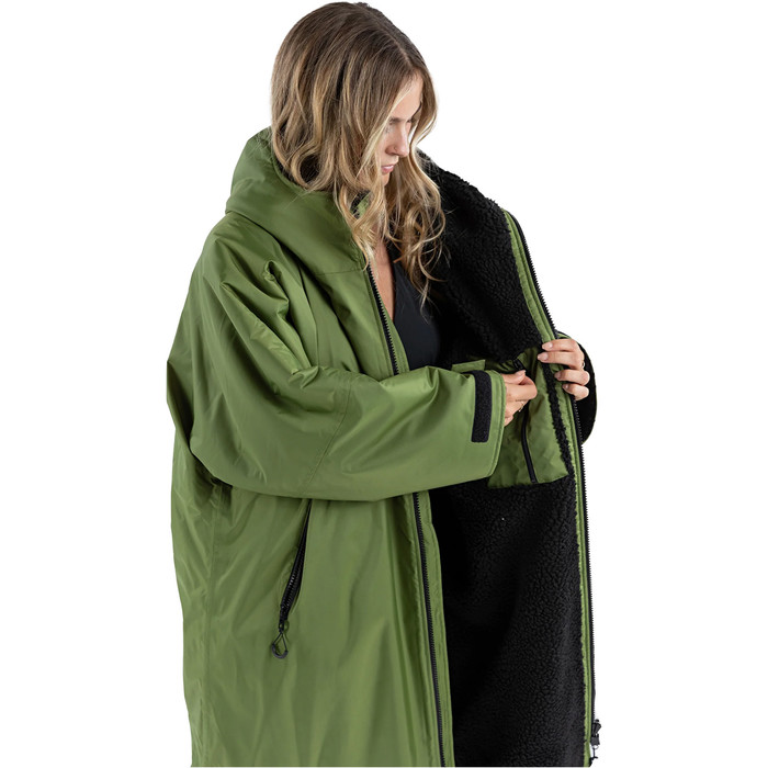 2023 Dryrobe Advance Manica Lunga Change Robe DR100L - Verde Scuro / Black